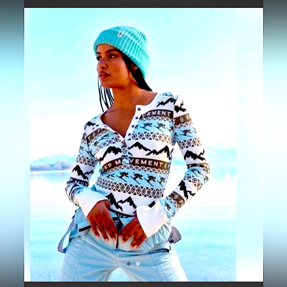 Free People Movement Patterned Henley Top